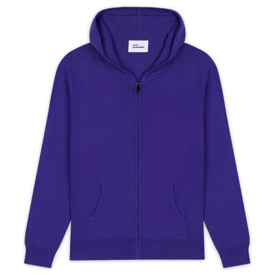 SATURNO Sweat à capuche zippé - mélange coton/ laine/ cachemire violet