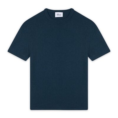 REBEKA T shirt col rond 4 fils 100% cachemire bleu charron