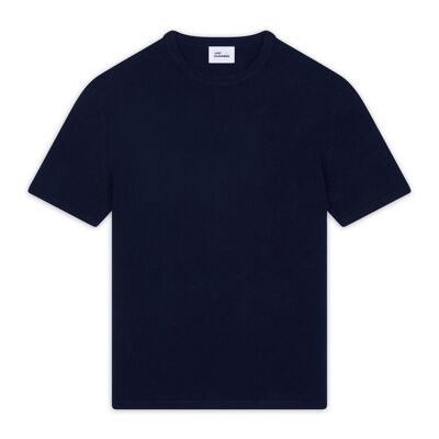 REBEKA T shirt col rond 4 fils 100% cachemire bleu marine
