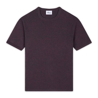 CARLA T shirt col rond 4 fils 100% cachemire vert / violet