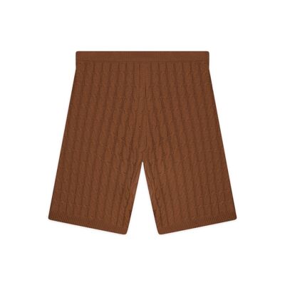 LOPEZ Short torsadé - mélange coton/ laine/ cachemire marron