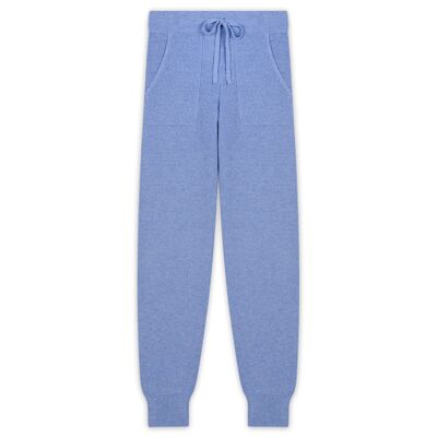 HERRAN Pantalon de survêtement - mélange coton/ laine/ cachemire bleu ciel