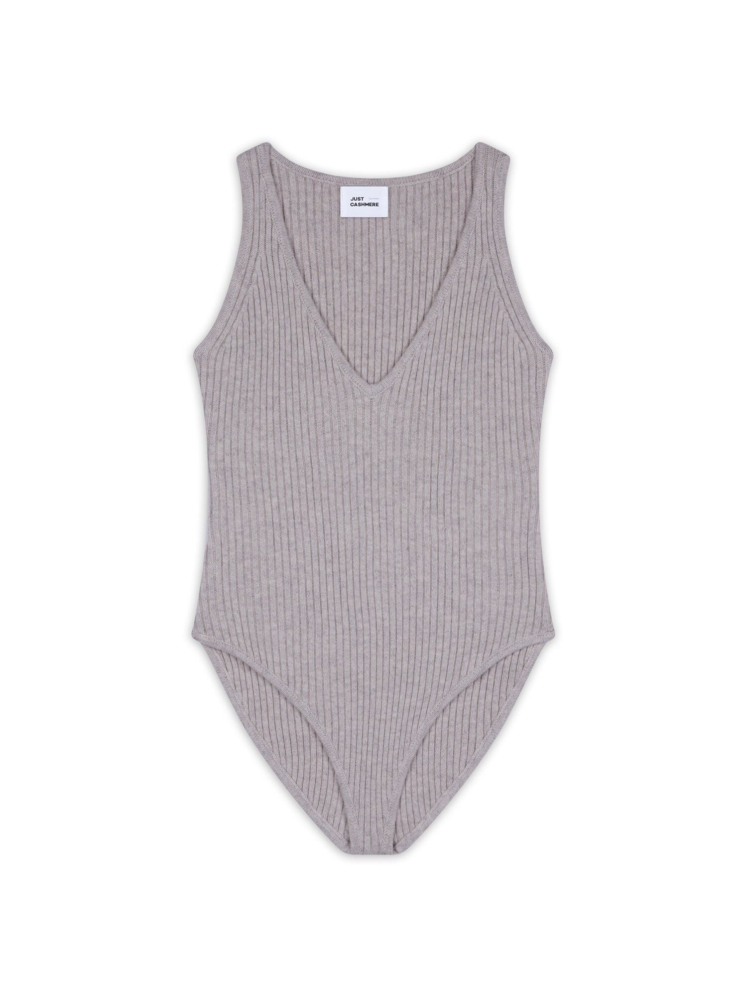 Buy wholesale JORGE Ribbed tank top bodysuit - beige cotton/wool