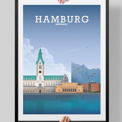 Hamburg Poster, Hamburg Print - A4