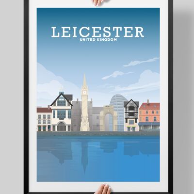 Leicester Print, Leicester Poster - A4
