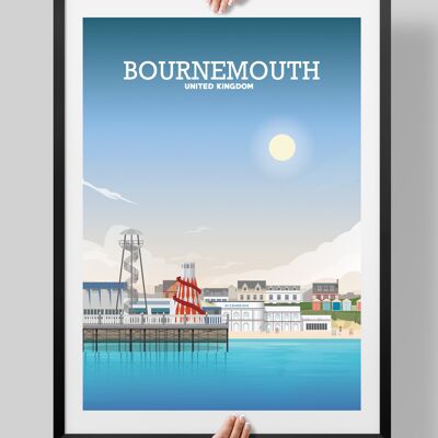 Bournemouth Poster, Bournemouth Wall Art, Dorset Print - A4