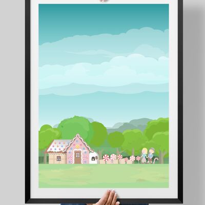 Hansel and Gretel, Fairy Tales Poster, Kids Room Print - A4