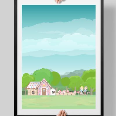 Hansel and Gretel, Fairy Tales Poster, Kids Room Print - A3