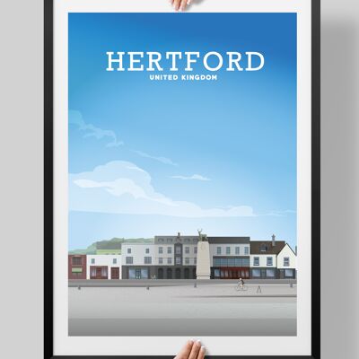 Hertford Print, Hertford English Poster - A3