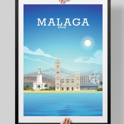 Malaga Spain Poster, Malaga Spanish Art - A3