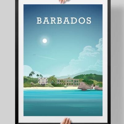 Barbados Print, Caribbean Art, Barbados Poster - A4