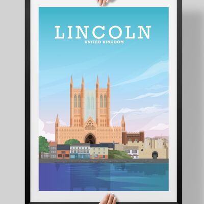 Lincoln Print, Lincoln Cathedral Poster - A4