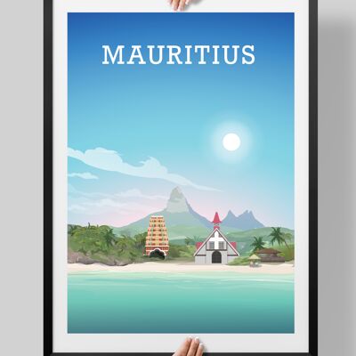 Mauritius Print, Mauritius Honeymoon Poster - A4