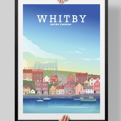 Whitby Harbour, Whitby Print, - A4