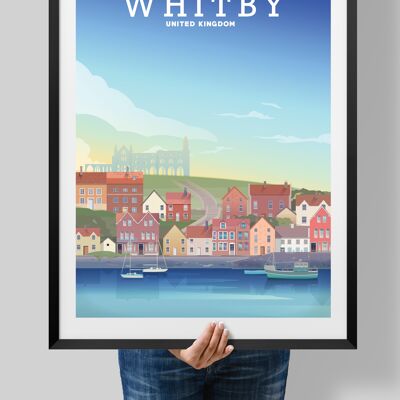 Whitby Harbour, Whitby Print, - A4