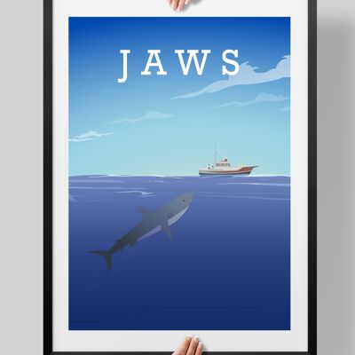 Jaws Movie Poster, Jaws Print - A4