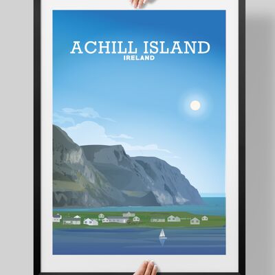 Achill Island Print, County Mayo Poster - A4