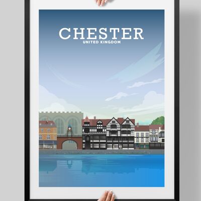 Chester England, Chester Print Cheshire Art - A4