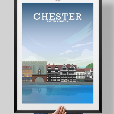 Chester England, Chester Print Cheshire Art - A3