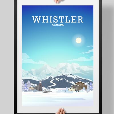 Whistler Poster, Whistler Skiing Canada - A4