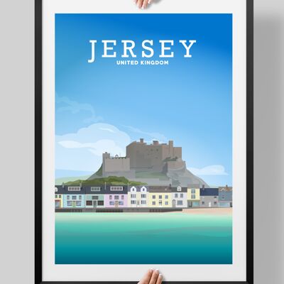 Jersey Print, Channel Islands Poster - A4