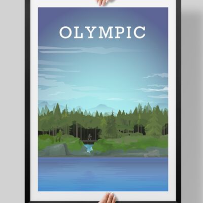 Olympic National Park, US State Parks, Poster Park Art - A4