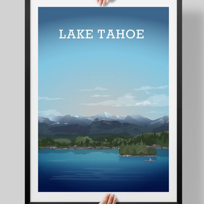 Lake Tahoe Poster, National Park USA, Sierra Nevada - A4