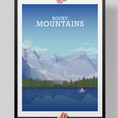 Rocky Mountains, National Park Prints, The Rockies Poster - A4