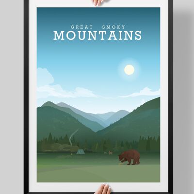 Great Smoky Mountains Print, National Park Poster - A4