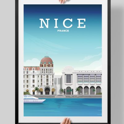 Nice France Print, Nice France Poster - A4