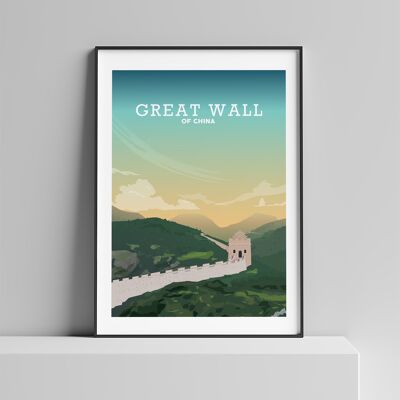 Great Wall Of China Poster, Great Wall Of China Print - A4