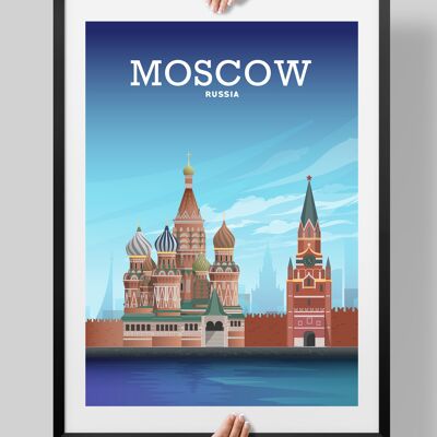 Moscow Print, Russia Poster - A4