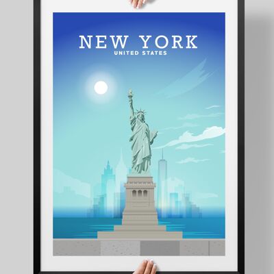 Statue Of Liberty Poster, New York Print - A4