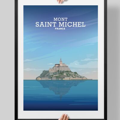 Mont St Michel France, Mont St Michel Print - A4