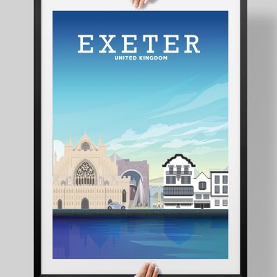 Exeter Print, Exeter Devon Poster - A4