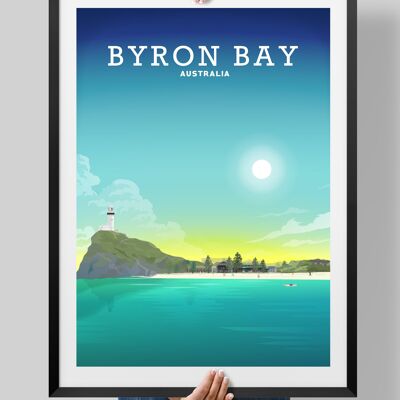 Byron Bay Poster, Byron Bay Print, Australia Travel Art - A3