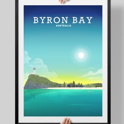 Byron Bay Poster, Byron Bay Print, Australia Travel Art - A4