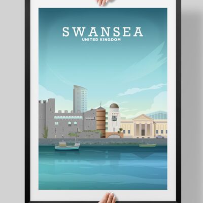 Swansea Print, Swansea Wales Poster - A4