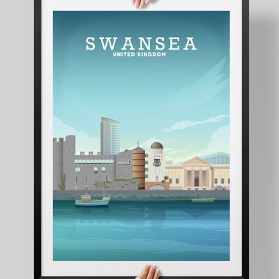 Swansea Print, Swansea Wales Poster - A3