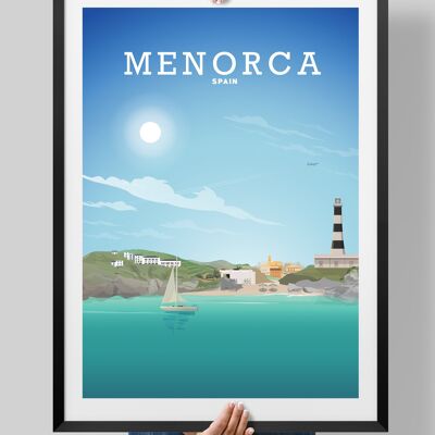 Menorca Print, Balearic Island Poster, Mahon Art - A4