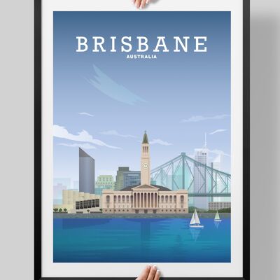 Brisbane Poster, Brisbane Australia Print - A4