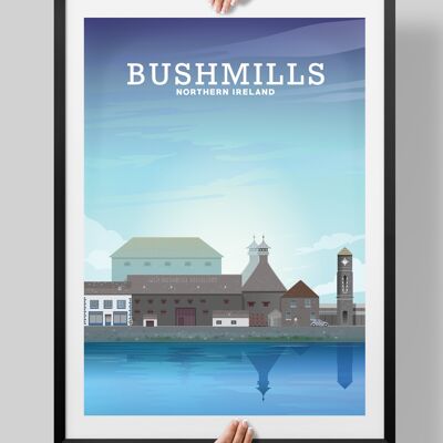 Bushmills Poster, Bushmills Print, Northern Ireland Travel Print - A4