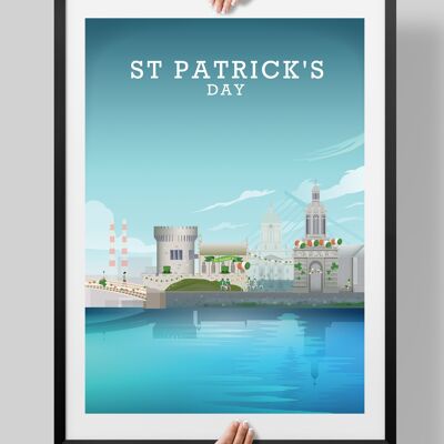 St Patricks Day Print, Dublin Poster, Irish Gifts - A3