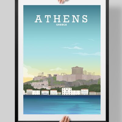 Athens Poster, Athens Print, Athens Art, Greek Poster - A2