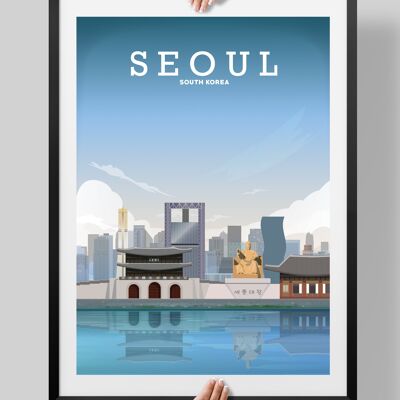 Seoul Print, South Korea Poster, Seoul Map - A3