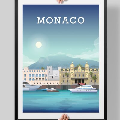 Monaco Print, Monte Carlo Art, Monaco Poster - A4