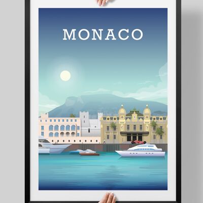 Monaco Print, Monte Carlo Art, Monaco Poster - A3
