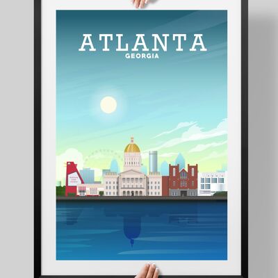 Atlanta Art, Atlanta Poster, Atlanta Print, Atlanta Georgia - A4