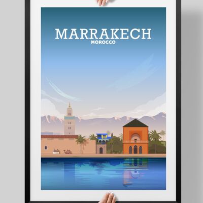 Marrakesh Poster, Marrakech Print, Moroccan Art - A4
