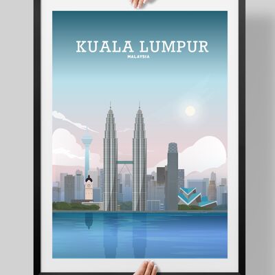 Kuala Lumpur Poster, Kuala Lumpur Print, Malaysia Art - A4